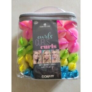 47 Conair Foam Hair Rollers, Hair Curlers 4 Sizes